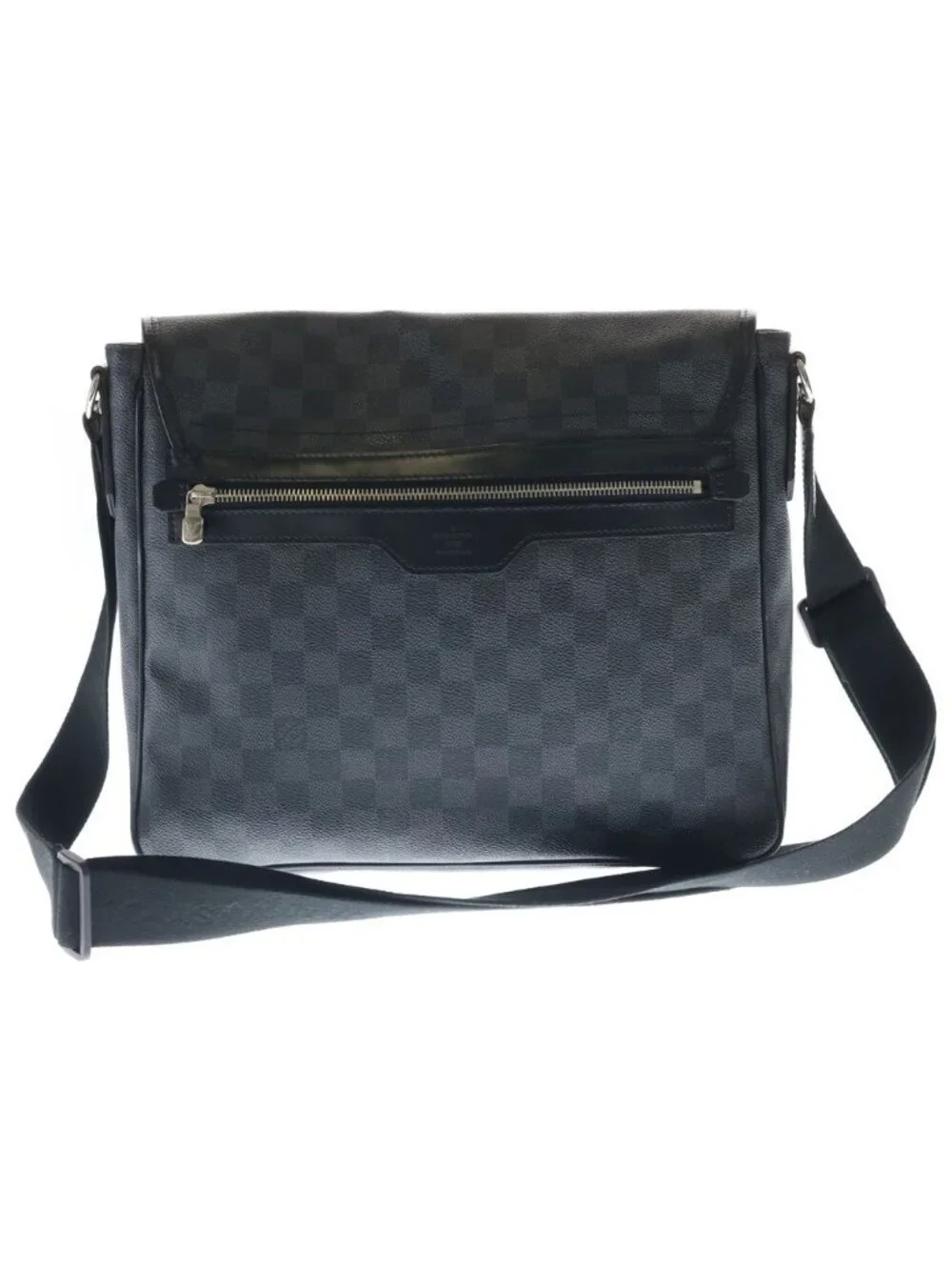 Louis Vuitton Damier Graphite Daniel GM Shoulder Bag Black Leather Silver